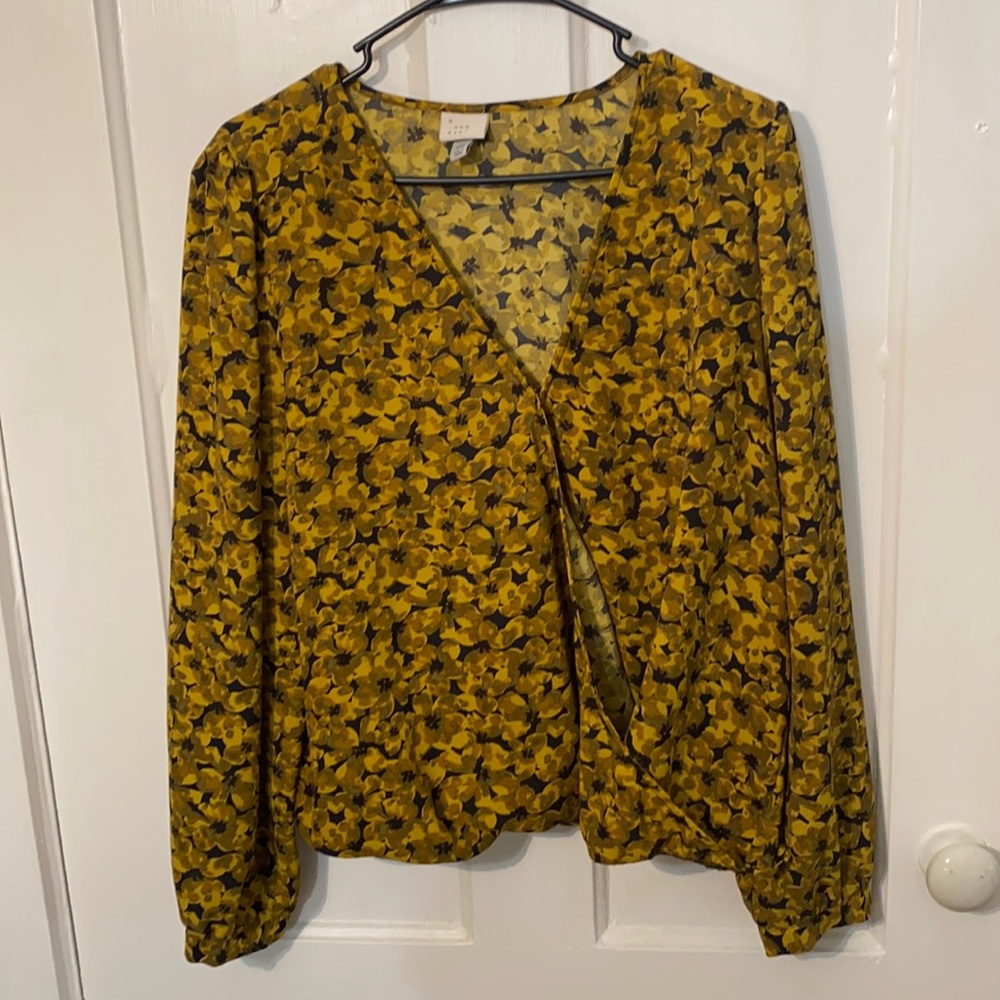 A New Day Yellow Floral Blouse